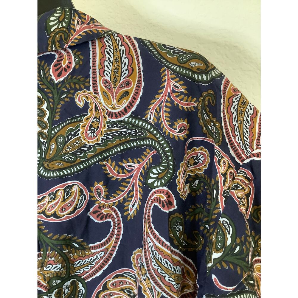 Nicholas Women's 14 Blue Amina Paisley Midi Dress Silk Blend Boho Chic S4-3 - Picture 7 of 10
